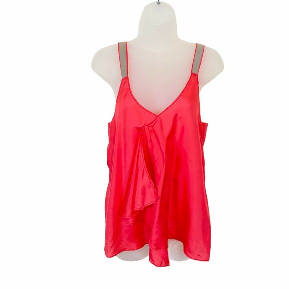 Surplice Silk Tank Top Blouse Tea and Honey Wide Strap  sz M - Picture 1 of 7